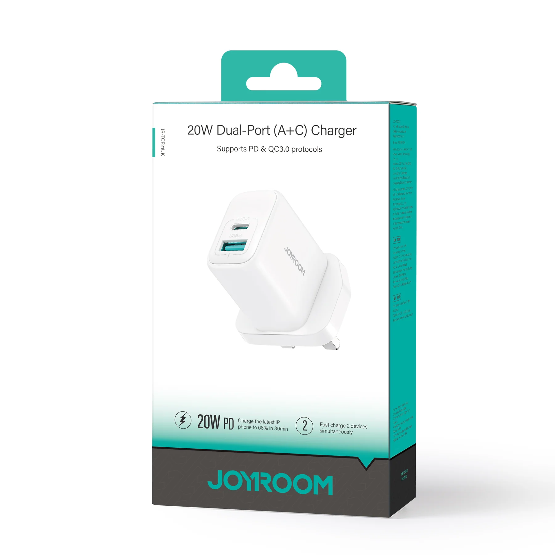 JOYROOM 20W Dual-Port (USB-A + Type-C) Charger